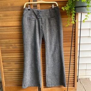 SZ 6 FREE PEOPLE WOOL BLEND WIDE LEG TWEED TROUSER